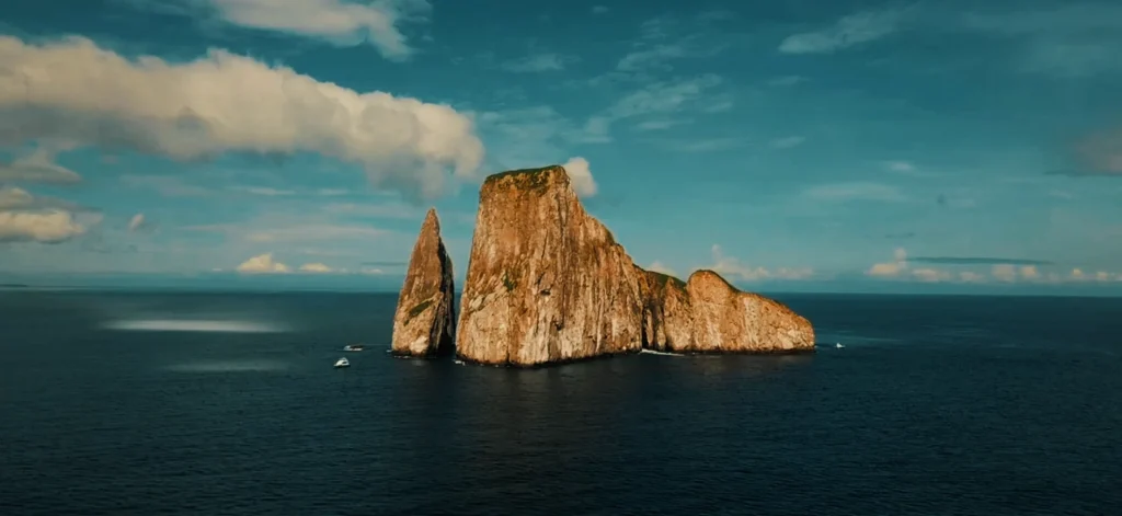 Kicker Rock (León Dormido) rising from the ocean off San Cristóbal