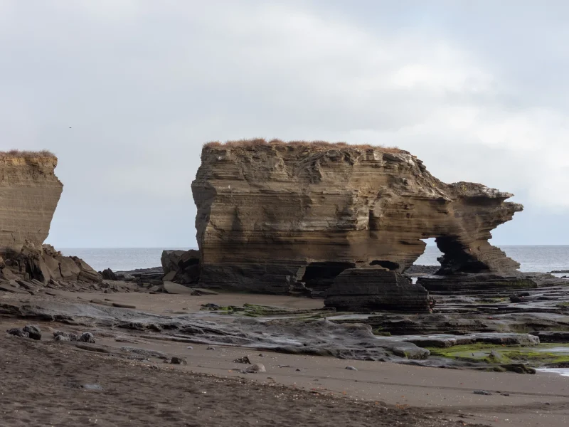 Eroded tuff formations on the shore of Puerto Egas, Santiago Island